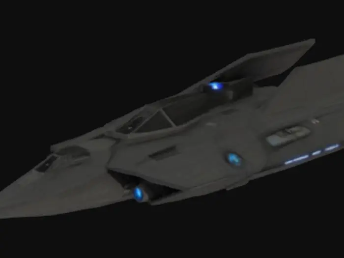 3D model for super bad ass stealth spaceship 
with ion cannons, afterburner thrusters