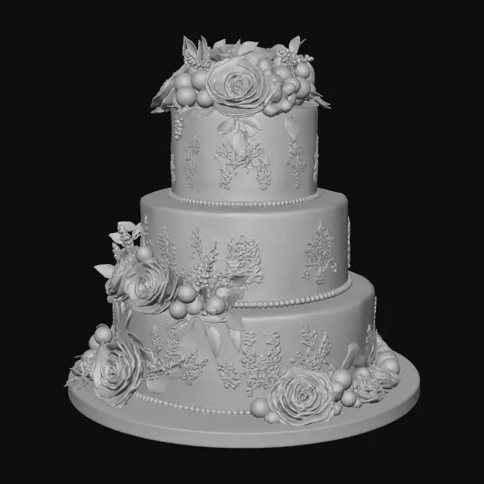 3D model for Crimson Elegance Cake