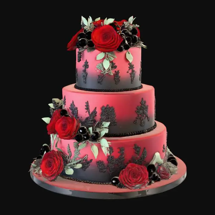 3D model for Crimson Elegance Cake
