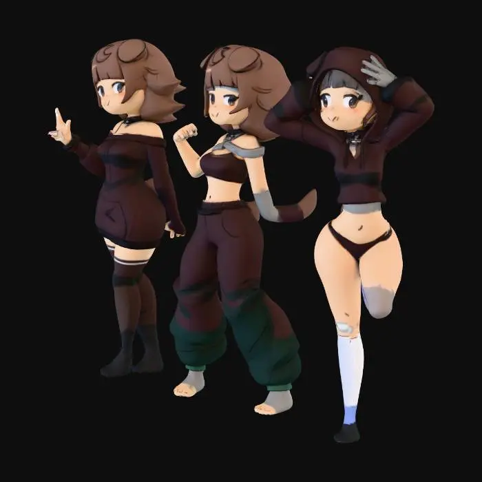 3D model for Character Trio Style