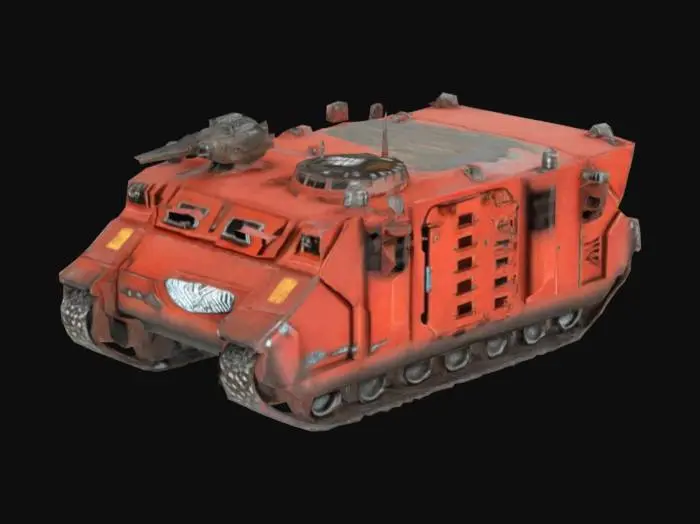 3D model for Red Warhammer 40K Rhino APC