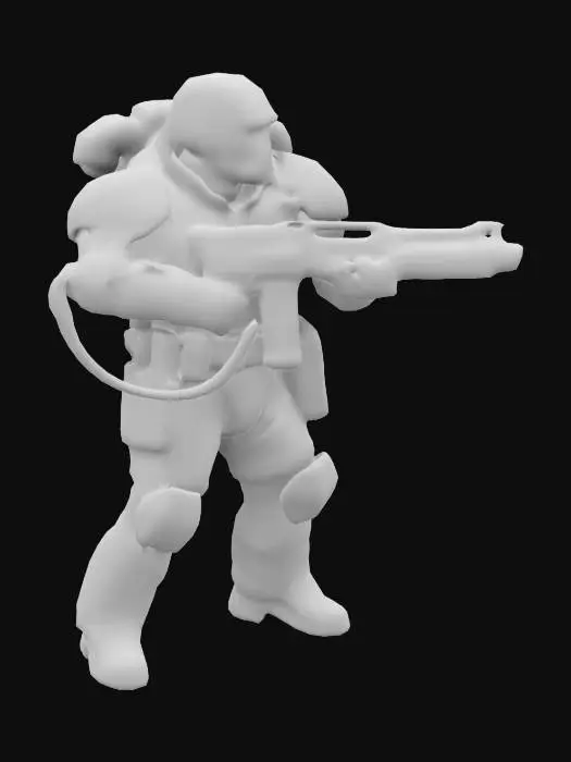 3D model for Warhammer 40K Guardsman Realistic LowPoly