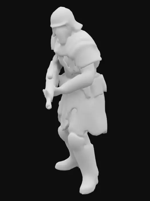 3D model for Warhammer 40k Heretic Guardsman, Realistic, Low Poly