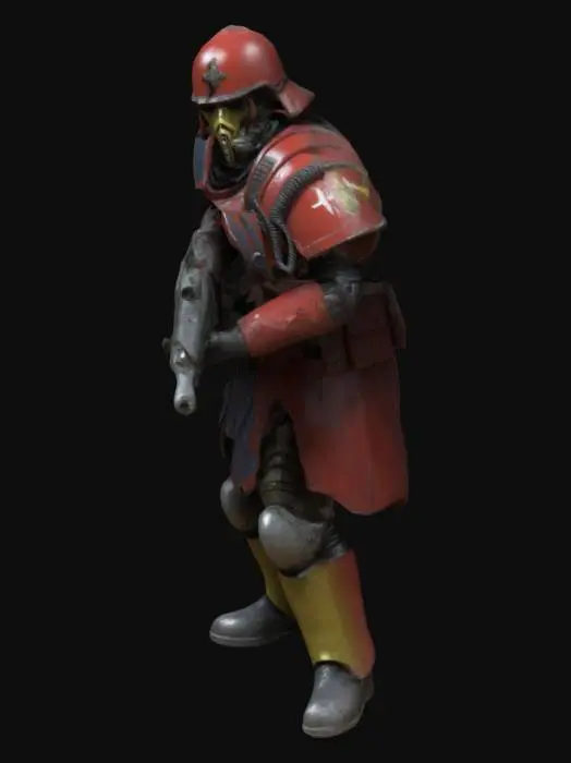 3D model for Warhammer 40k Heretic Guardsman, Realistic, Low Poly
