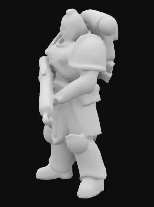 3D model for Warhammer 40K Imperial Guardsman Realistic LowPoly