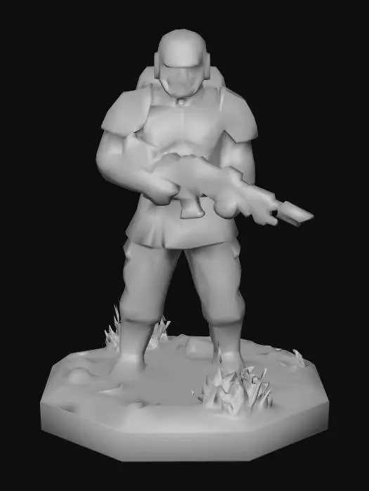 3D model for Low-Poly Imperial Guardsman