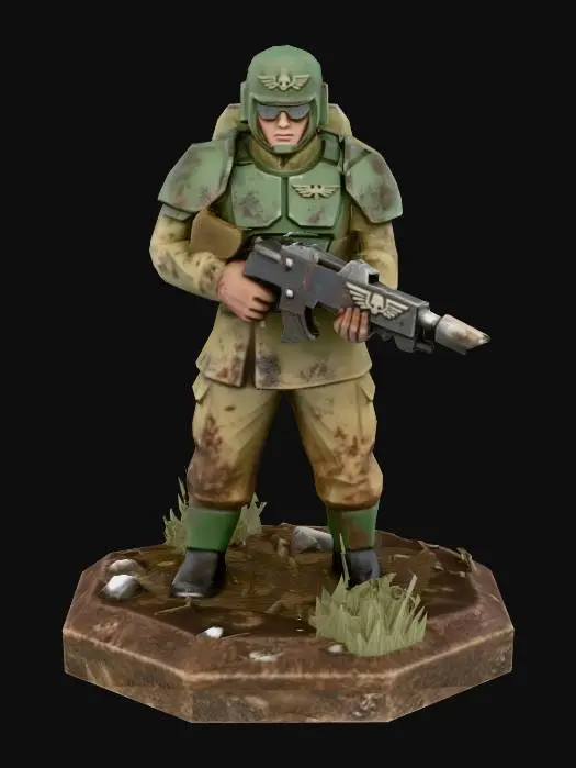3D model for Low-Poly Imperial Guardsman