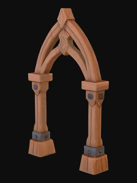 3D model for Wooden Archway Structure