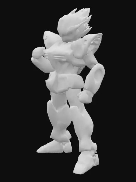 3D model for vegeta if he was a gundam robot
