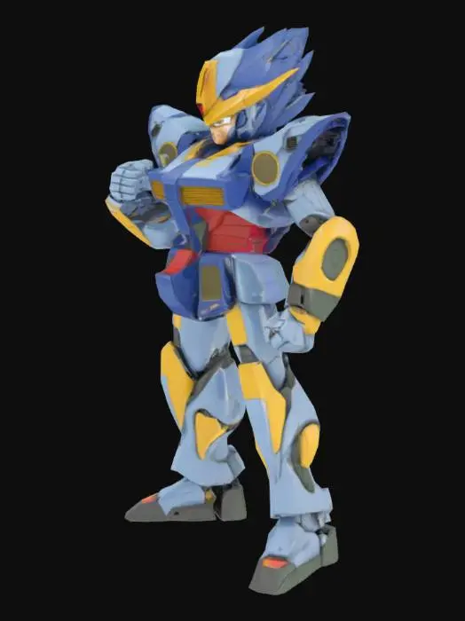 3D model for vegeta if he was a gundam robot
