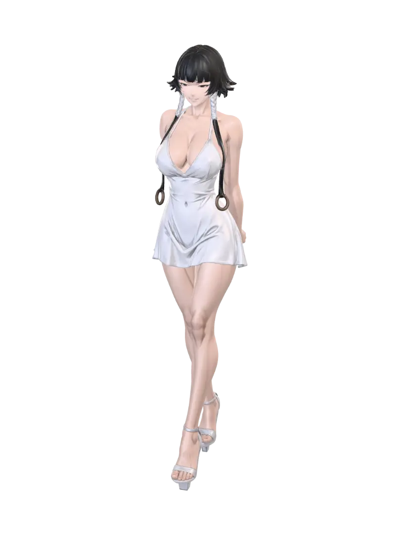 Silver Serpentine Grace 3D model, vytvořený pomocí AI