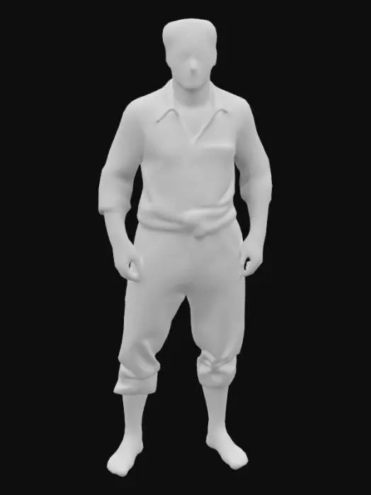 3D model for Create a 1.79m male in symmetrical T-pose, game-ready for Mixamo rigging. Design a DOMINICAN peasant "concho primo ¨from 1800 wearing  Ensure realistic fabric textures and clear fingers/toes positioned .Focus on realistic attire and physique 4K realism with historical accuracy and details from the context of the era. Focus on proportion and authentic military attire. REMEMBER TO CREATE DIFFERENT MODELS ,NAKED AND WITH CLOTHES#realistic#