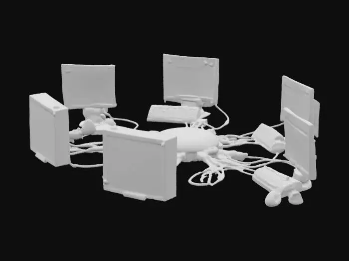 3D model for รูปแบบของเครือข่าย Star Network