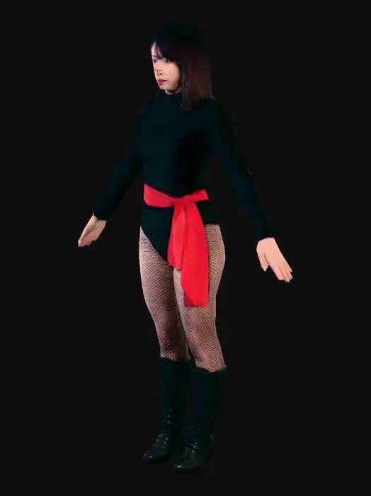 3D model for Arms Wide, Red Sash
