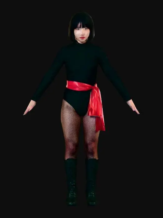 3D model for T-Pose with Red Sash