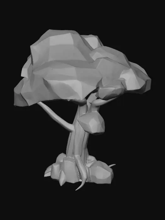 3D model for Low-Poly Tree with Rocks