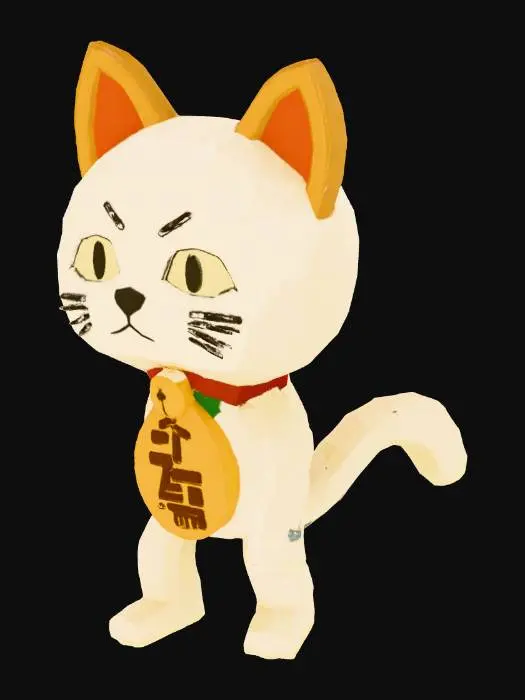3D model for Lucky Cat Sculpture