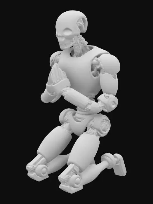 3D model for The Mechanized Acolyte
A kneeling figure with exposed inner cogs and gears, designed as if it were once a functioning automaton. Crafted from aged iron with 1mm ridged sections, the figure's hands are clasped over its chest, holding an unbroken chain, symbolizing eternal servitude. Rusted joints suggest it was once movable, perhaps acting as an assistant to ancient scholars
low poly , Highly Detailed, Realistic