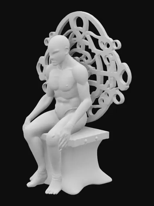 3D model for The Loom of Time

A seated figure with a large, mechanical loom on its back, its arms positioned as if weaving. The statue is carved from dark basalt, with 1mm deep silver inlays forming celestial patterns across its body. The loom’s gears, made of oxidized bronze, suggest it once tracked time through woven symbols, a forgotten method of archiving events.