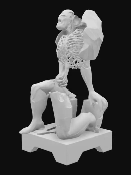 3D model for The Collapsing Titan

A fragmented, kneeling figure, its torso and limbs partially shattered, revealing an intricate bronze inner framework (1mm depth layering). The outer layer of marble remains intact in some places, suggesting it was once fully armored before time or war wore it down. A tragic remnant of an ancient defensive colossus, now at rest.

, Game Assets, Ultra Realistic, Carved, Polished