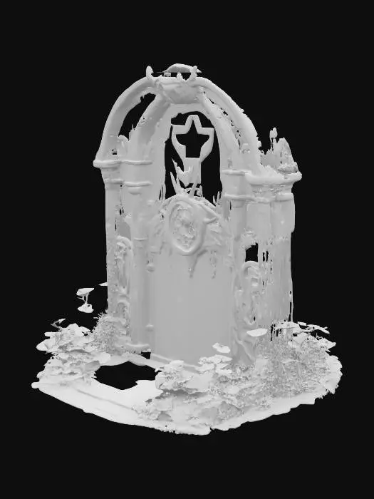 3D model for make a saitanic looking portal with flowers growing on it