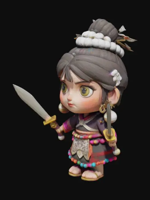 3D model for 景颇族