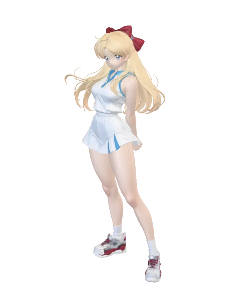 3D-модель Blonde on the Tennis Court, сгенерированная ИИ