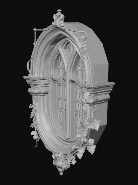 3D model for ROUND MEDIEVAL WINDOW WITH FRAME