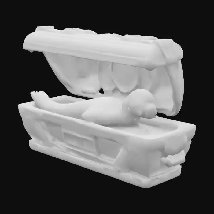 3D model for #AroundTheWorld#, #egypt futuristic sarcophagus, technology, mummy, open, creative twist