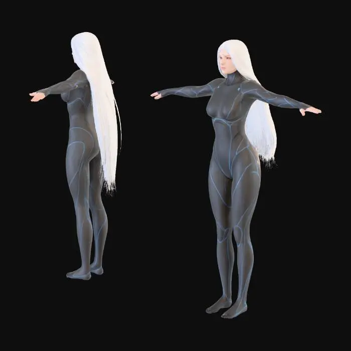 3D model for Silver Cybernetic Avatar