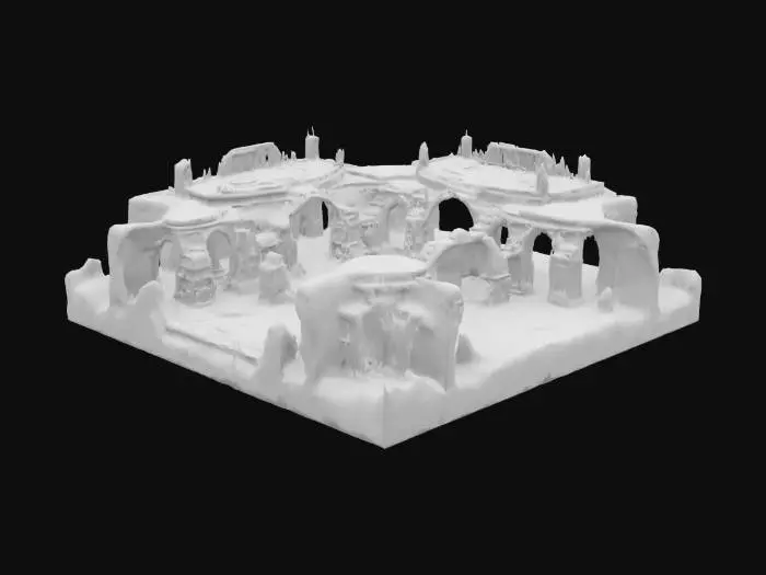 3D model for "A vast, terrifying 3D environment inspired by Dante’s Inferno, depicting the nine circles of Hell — a surreal, gothic landscape filled with burning rivers, tortured souls, crumbling stone bridges, colossal demonic statues, and endless spiraling caverns. High-detail textures, realistic volumetric lighting, dark red and black color tones, thick smoke, glowing lava pits, and eerie ambient mist. Perfect for a video game level design, ultra-realistic, cinematic style, Unreal Engine rendering quality, isometric perspective, 4K resolution."