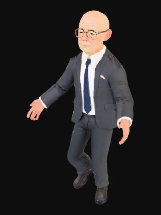3D model for highly detailed bald salaryman
