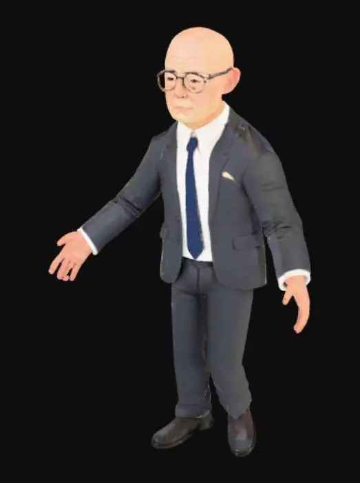 3D model for highly detailed bald salaryman