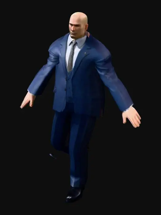 3D model for PSX-Style Bald Salaryman