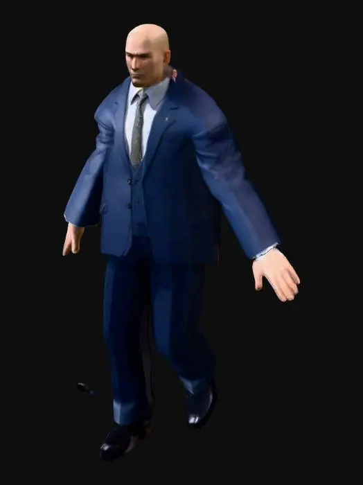3D model for PSX-Style Bald Salaryman