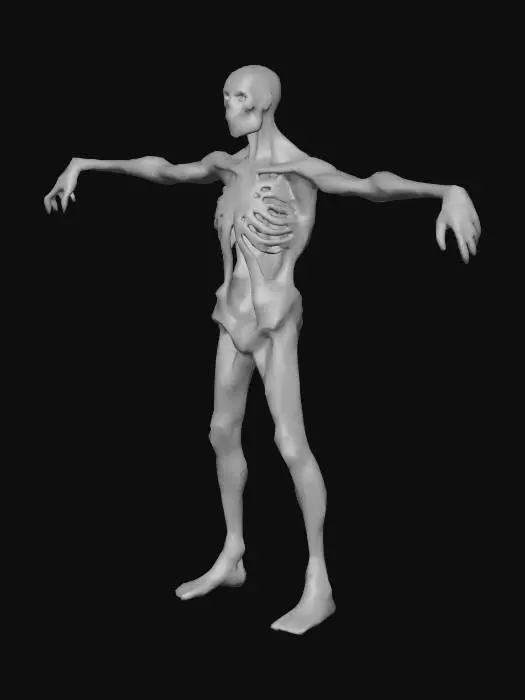 3D model for Low poly/PSX Zombie