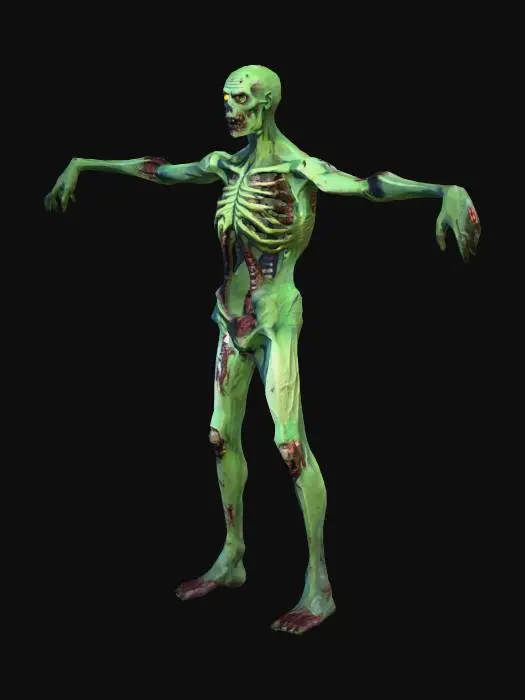 3D model for Low poly/PSX Zombie