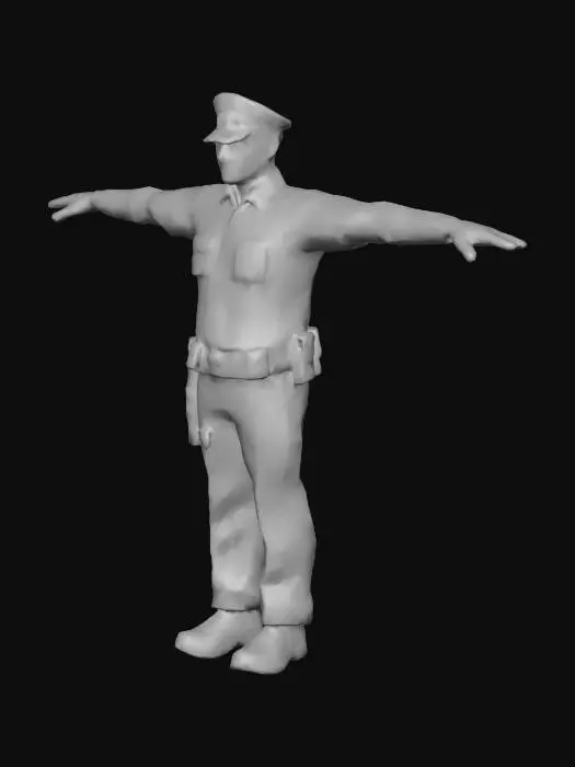 3D model for low poly psx cop