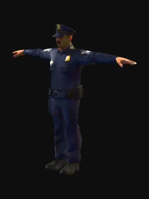 3D model for low poly psx cop