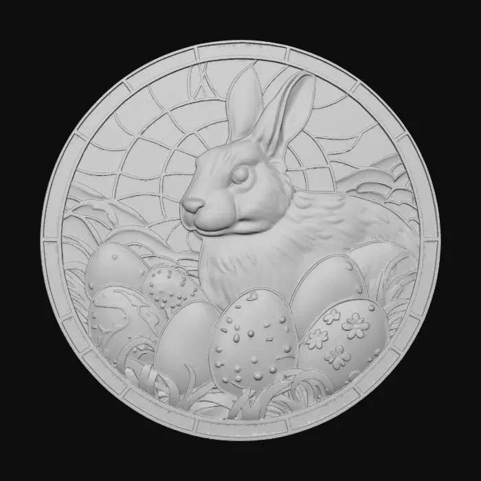 3D model for Stained Glass Easter Hare and Eggs, #EasterEgg2026#