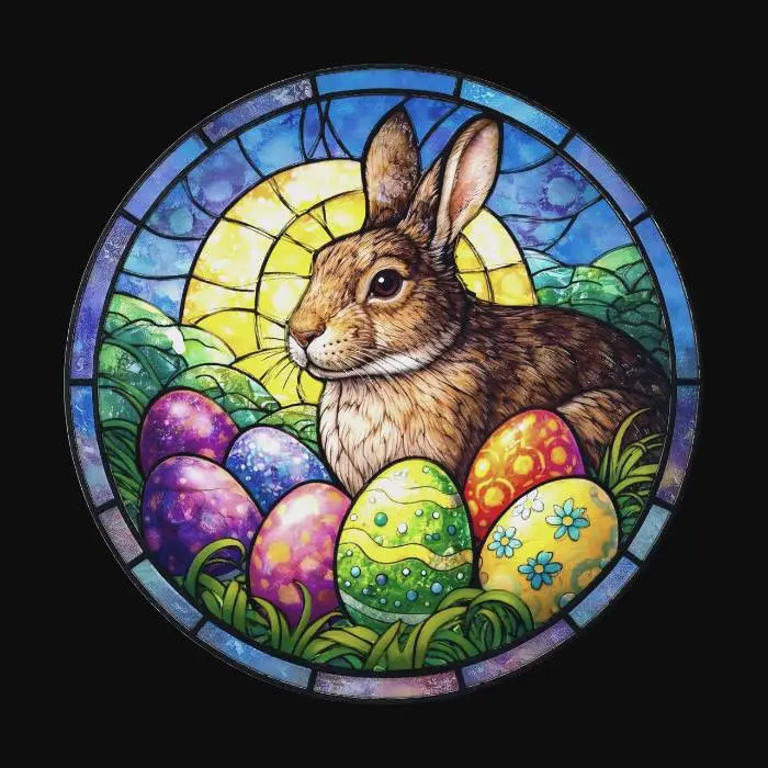3D model for Stained Glass Easter Hare and Eggs, #EasterEgg2026#