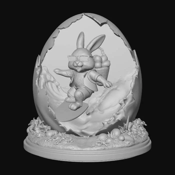 3D model for Sunset Surfing Bunny, #EasterEgg2026#
