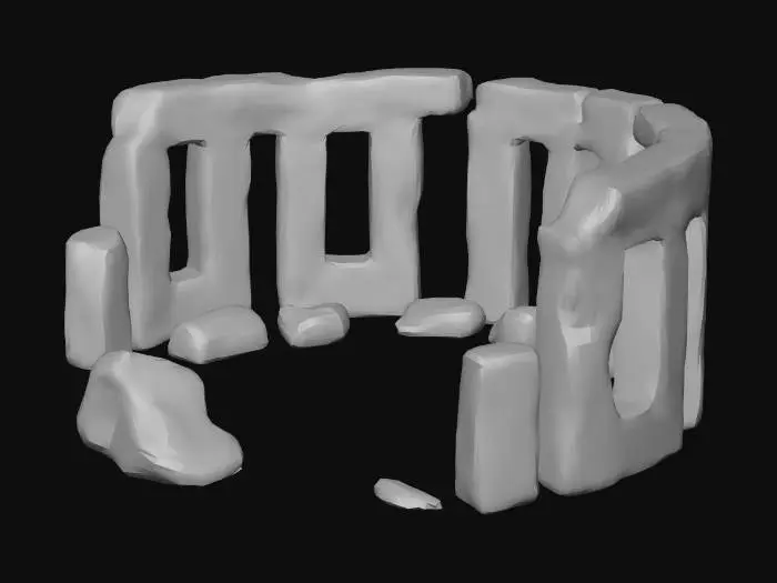 3D model for A circle of broken standing stones like stonehenge