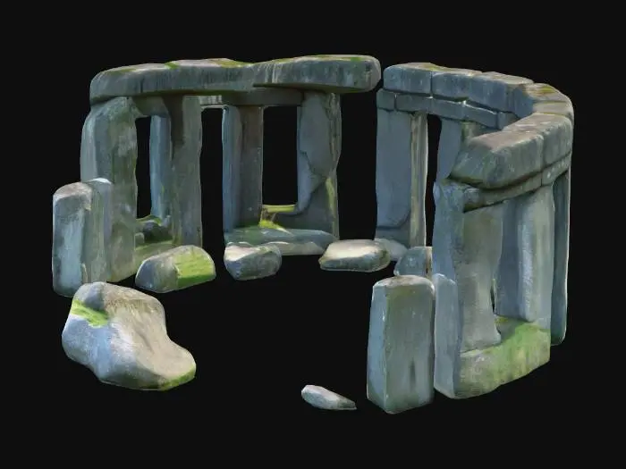 3D model for A circle of broken standing stones like stonehenge