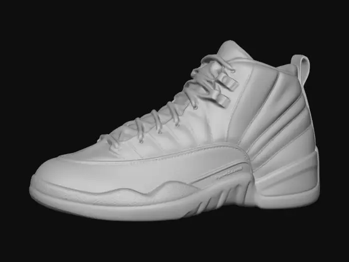 3D model for Red and White High-Top Sneaker