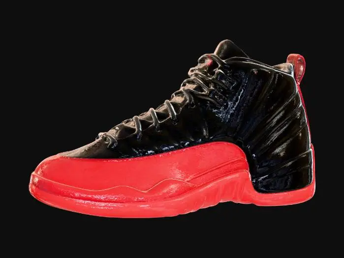 3D model for Red and White High-Top Sneaker