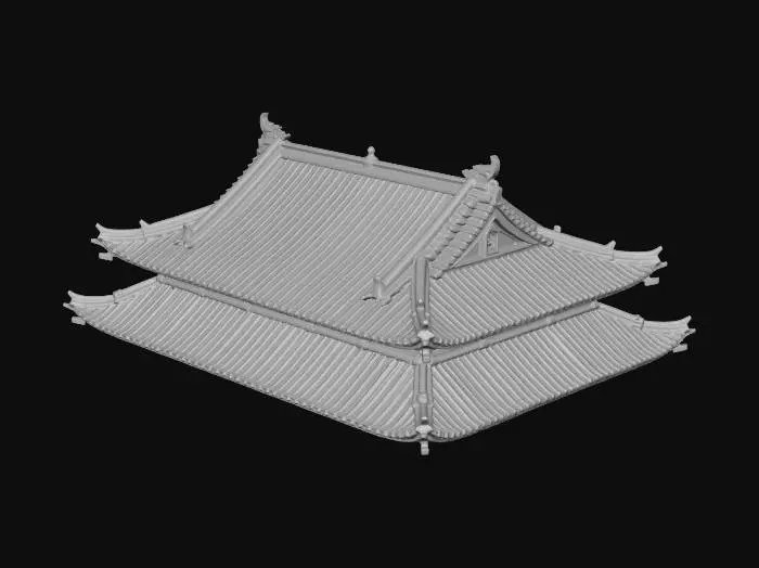 3D model for Double-Eaved Temple Pavilion