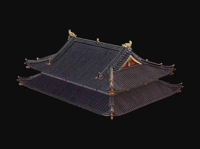 3D model for Double-Eaved Temple Pavilion