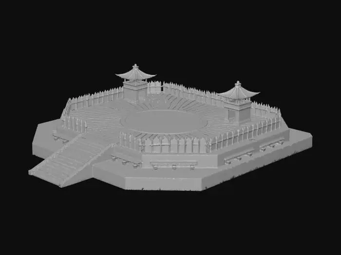 3D model for Round Wood Arena with Watchtowers