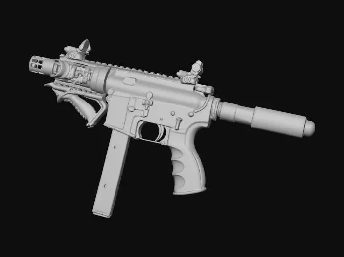 3D model for Gunner AR-15 with suppressor